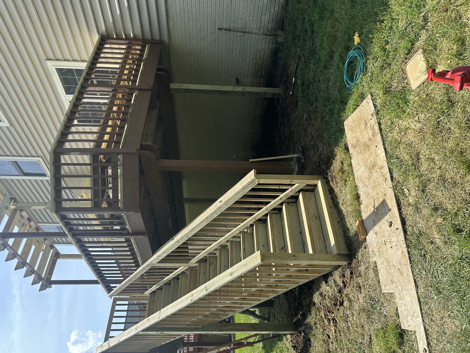 Rebuilt exterior stairway